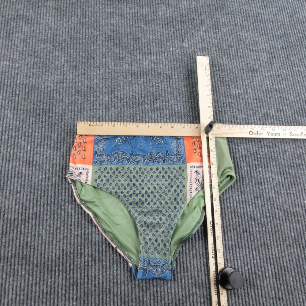 Nani Swimwear Bottom Womens S Green Patchwork High-Waisted Lined UPF50 NWT - Picture 4 of 16